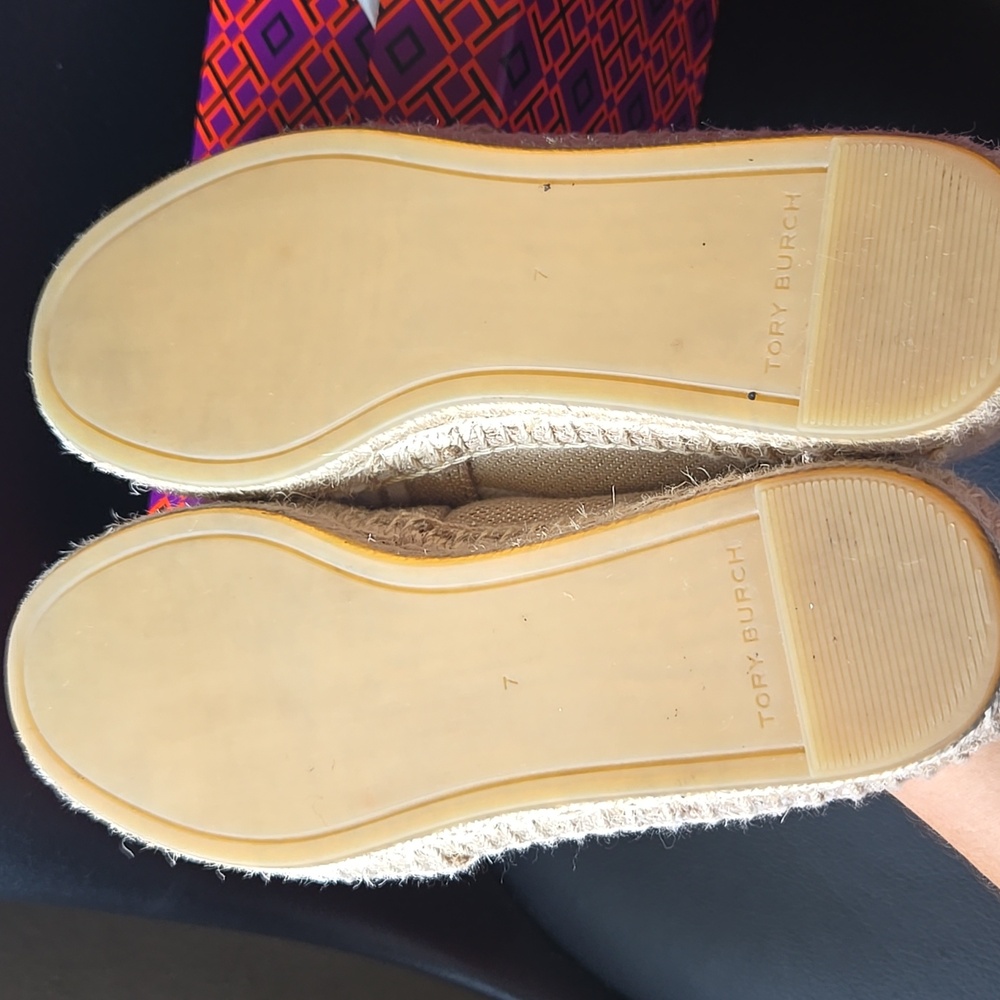 Tory Burch Double T Jacquard Espadrille Cammello / Ash White - Picture 5 of 6